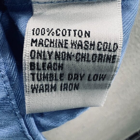 Talbots‎ Womens Top 24W Blue 100% Cotton Long Sleeve Button Front Shirt - Picture 4 of 7